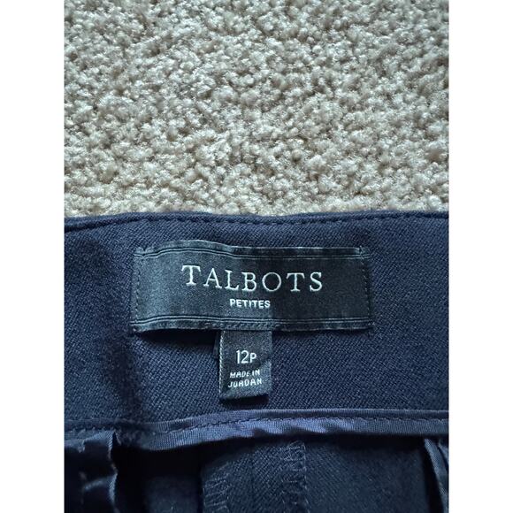 Talbots Petites Dress Pants Trousers Navy Blue Classic Career Wear Womens 12P - Picture 2 of 6